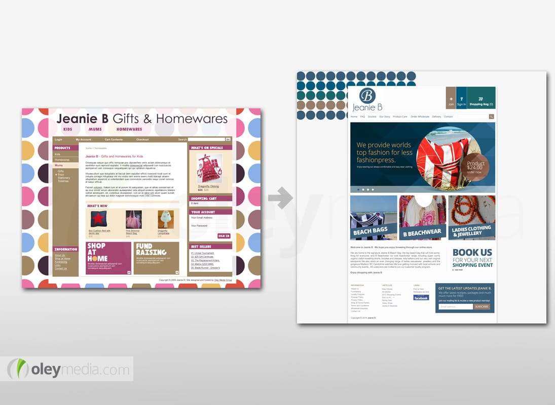 Website Design Makeover - Jeanie B