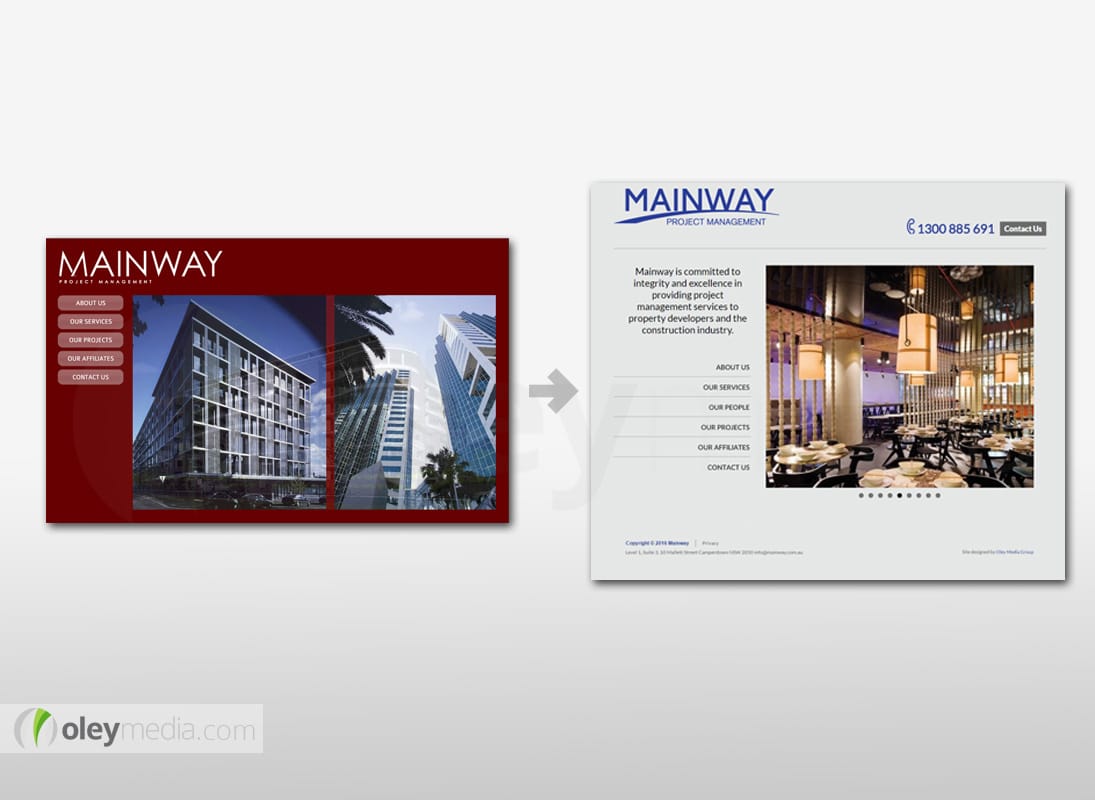 Website Design Makeover - Mainway Project Management