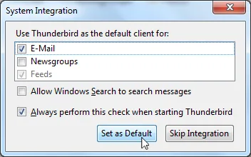 Mozilla Thunderbird SetAsDefault
