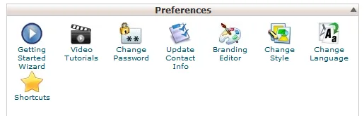 Access CPanel preferences