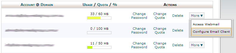 Outlook 2013 CPanel Configure Email Settings