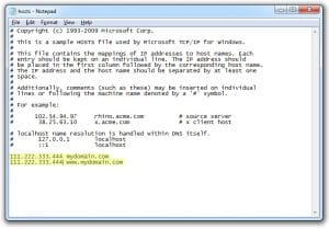Add IP and Domain to Hosts File