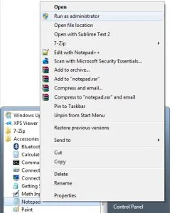 Notepad Run as Administrator