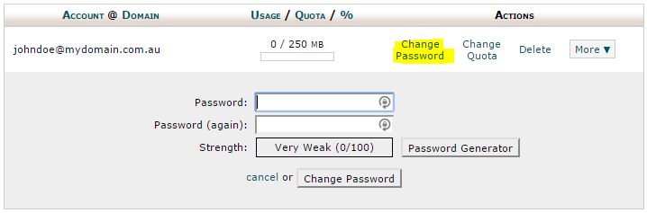 Cpanel Email Account Change Password