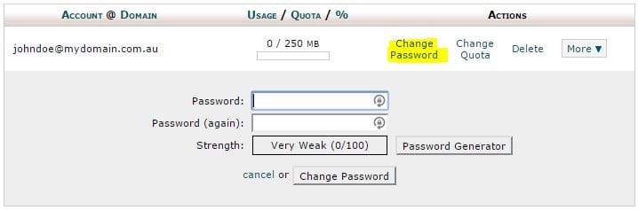 Cpanel Email Account Change Password