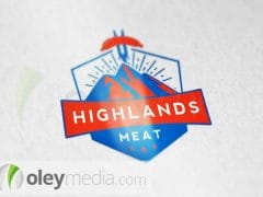 highlands meat logo design