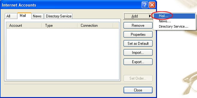 Outlook Express - Add Mail Account