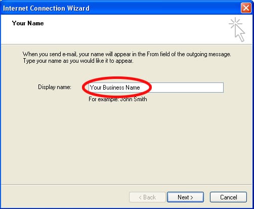 Outlook Express - Enter Name