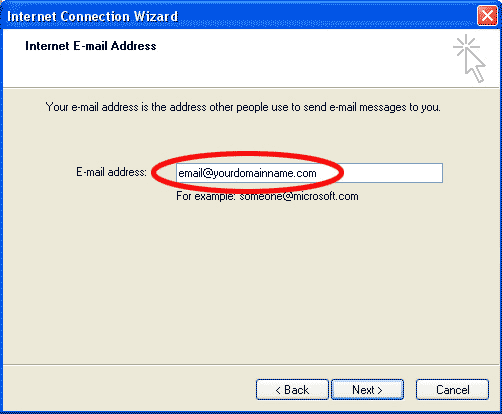 Outlook Express - Enter Email