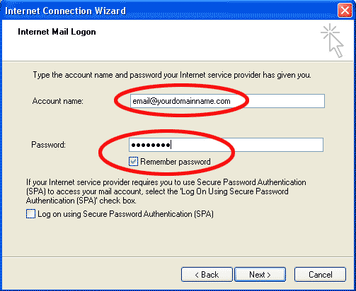 Outlook Express - Email Account & Password