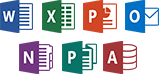 Word, Excel, PowerPoint, Outlook, OneNote, Publisher & Access