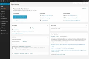 wordpress website dashboard
